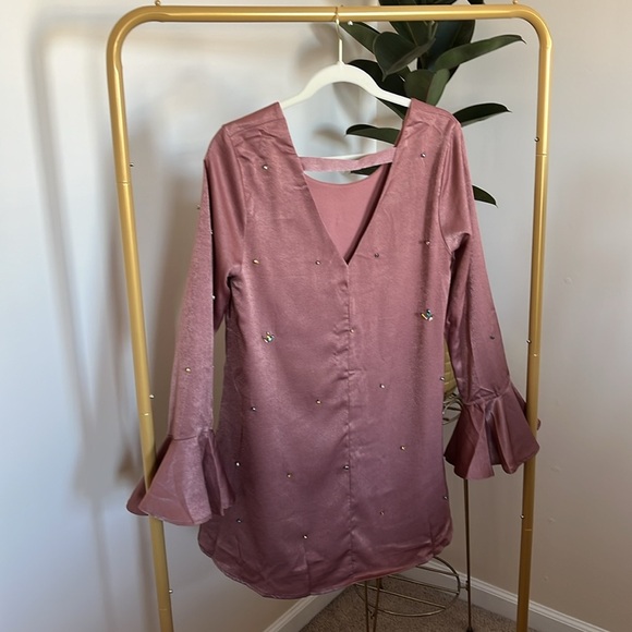 #11 NWT Mauve Pink Gem Stud Dress - Picture 2 of 4